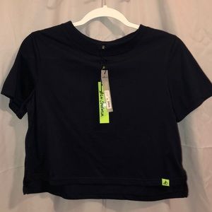Sam Edelman Dark Navy Blue Crop T-Shirt